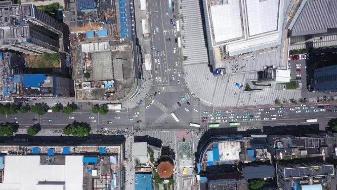 城市路口航拍