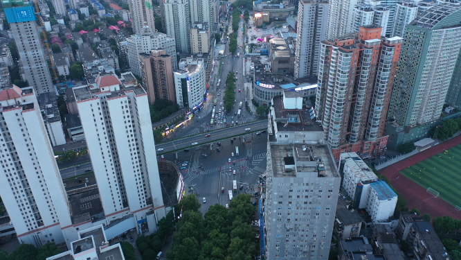城市道路航拍 