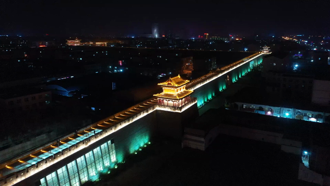 宁夏固原夜景航拍