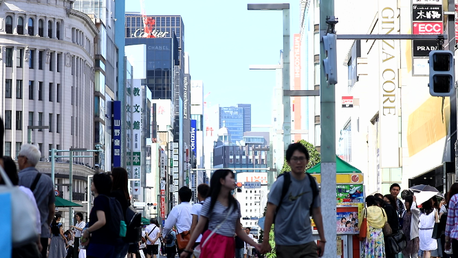 日本东京城市街头人群空镜