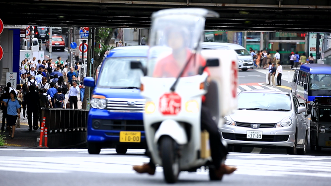 日本东京涉谷繁华的街道