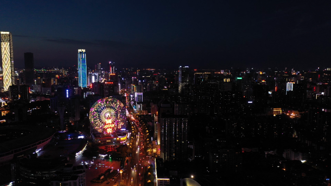 湖南省长沙市夜景航拍