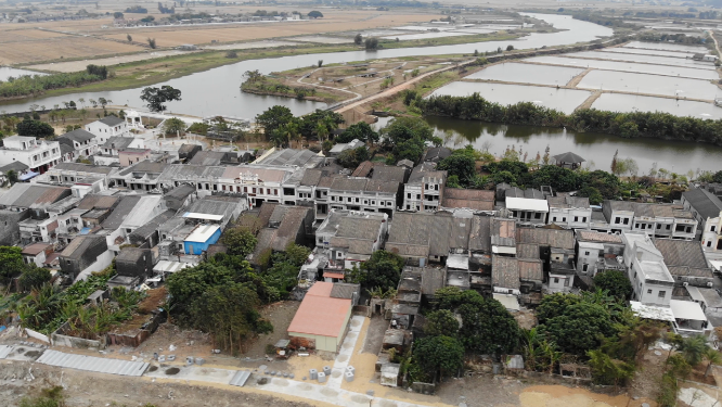 广东江门台山海口埠航拍
