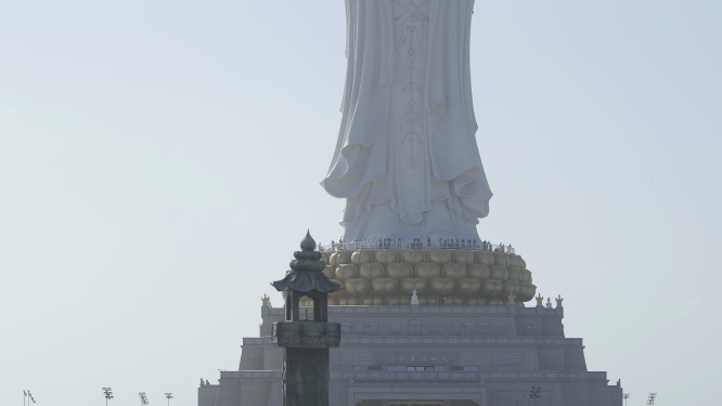 海南三亚南海观音像空镜