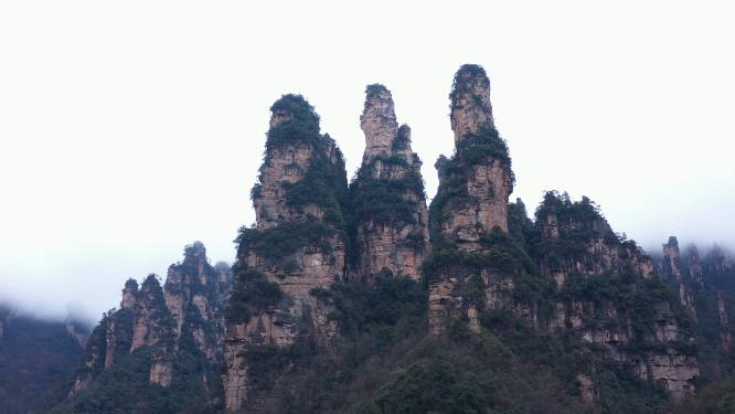 湖南张家界武陵源全景航拍