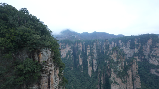 湖南张家界武陵源群山近景航拍