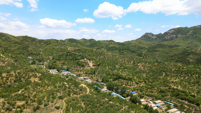 辽宁山区农村风景航拍素材