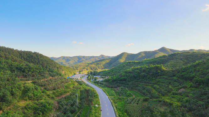 中国北方农村乡村公路航拍