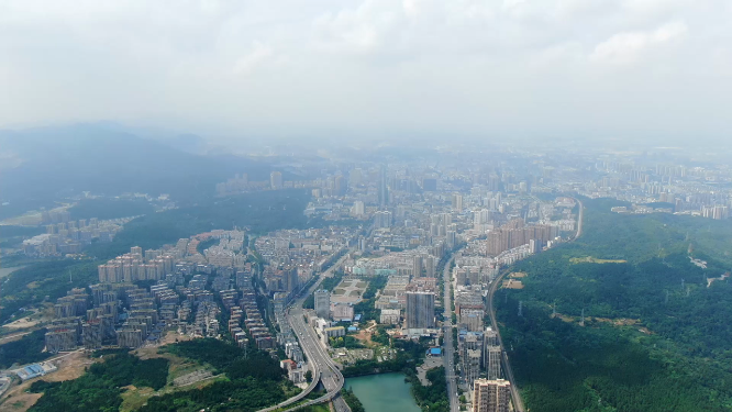 航拍荆门城市高空