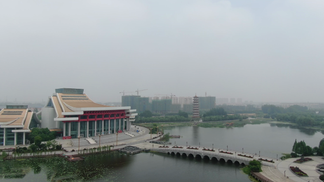 湖北潜江曹禺大剧院航拍