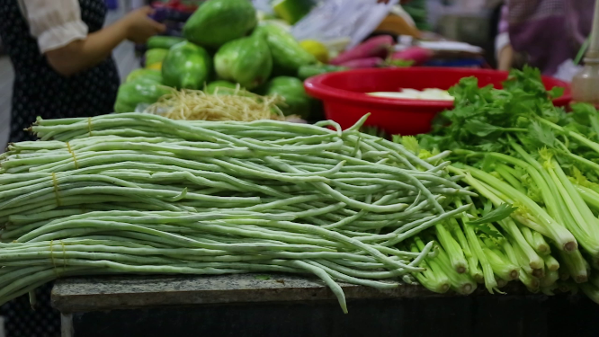 菜市场豇豆货架
