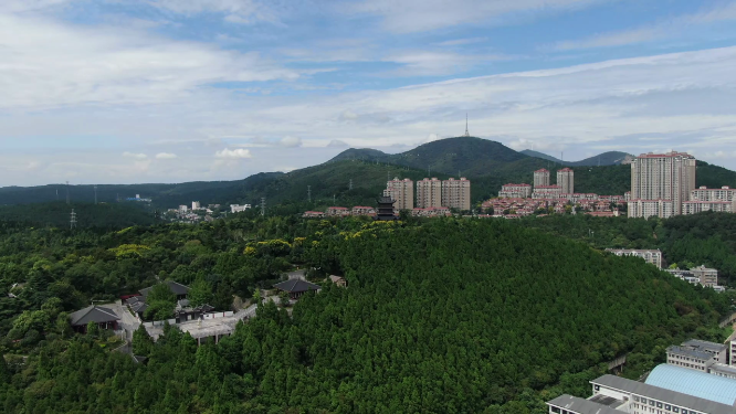 航拍西宝山黑山