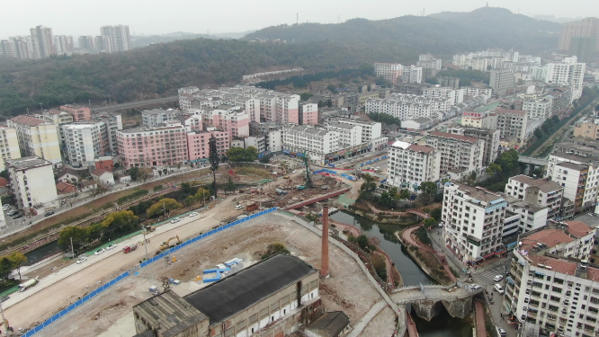 湖北荆门道路施工航拍