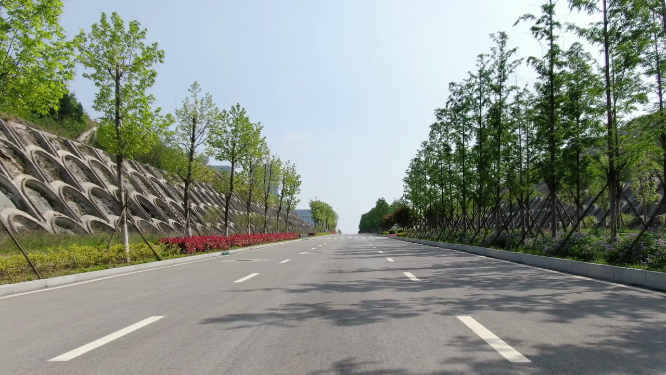 航拍湖北荆门城市道路 