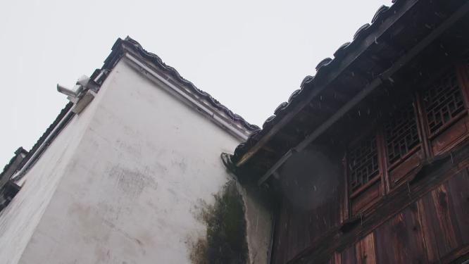 雪中古镇