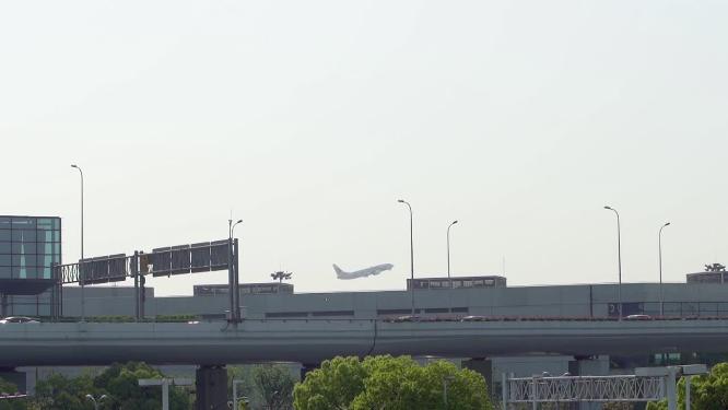 上海虹桥机场飞机起飞和降落