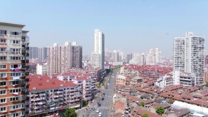 上海城市住宅区景观航拍