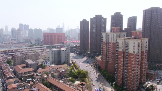上海城市住宅区景观航拍
