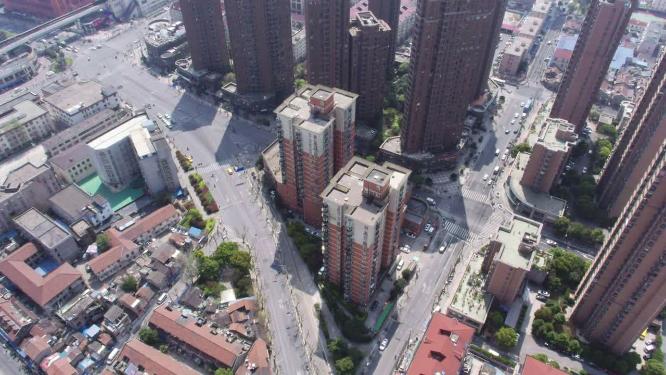 上海城市住宅区景观航拍