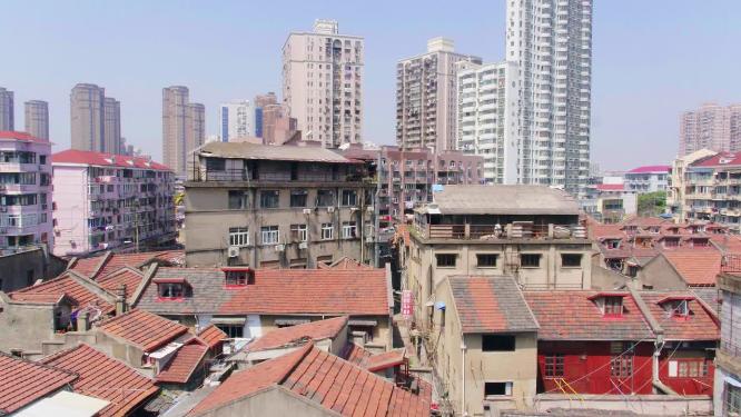 城市低层住宅区航拍
