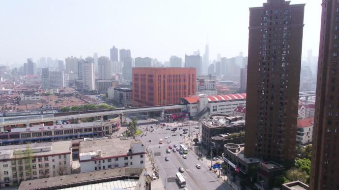 上海城市住宅区景观航拍