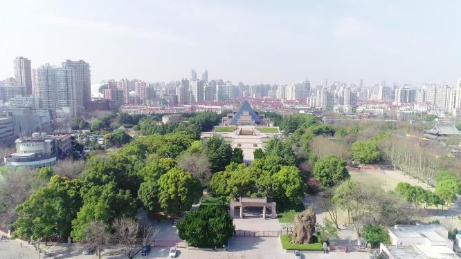 航拍上海龙华烈士陵园