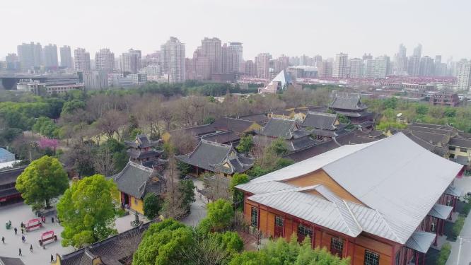 上海徐汇区龙华寺航拍