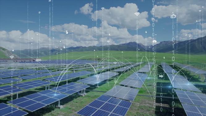 未来绿色数字化光伏太阳能板发电