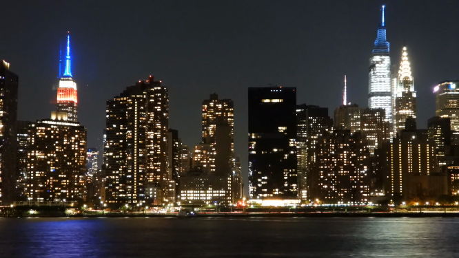 延时拍摄繁华城市夜景