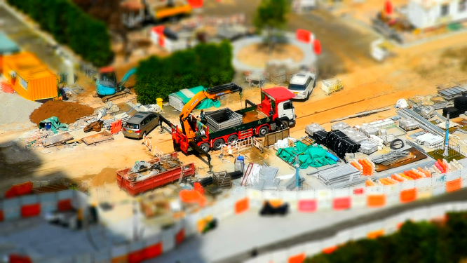 延时拍摄建筑工地