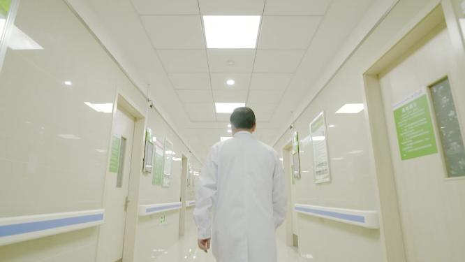 医生白医天使走廊逆行背影