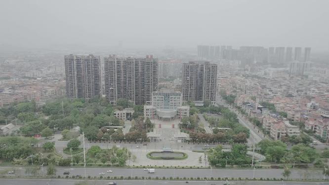 佛山顺德陈村镇政府大楼航拍