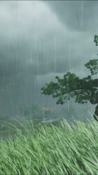 下雨意境竖屏镜头