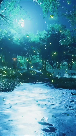 大风吹动花草树木意境竖屏
