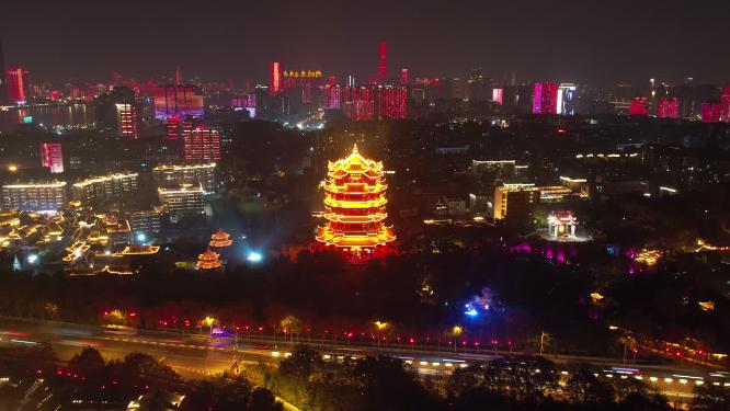 武汉-黄鹤楼航拍延时摄影