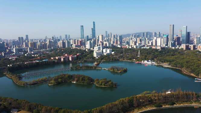 烈士公园航拍长沙全景