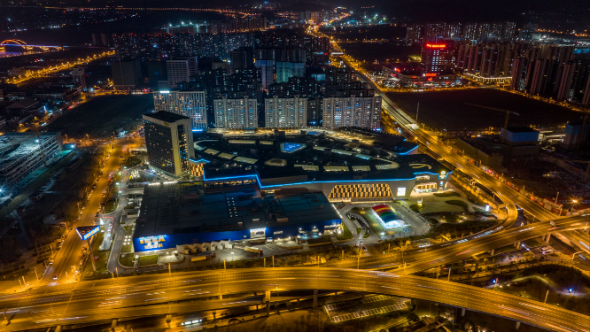 长沙宜家荟聚夜景延时航拍