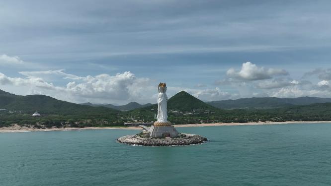 航拍南山海上观音