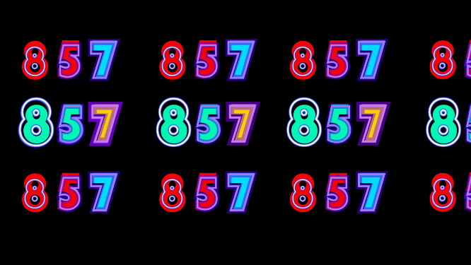 857霓虹数字灯VJ大屏素材