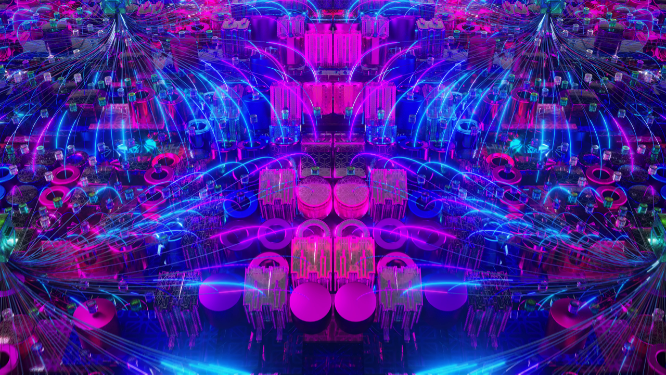 荧光科技感立方体