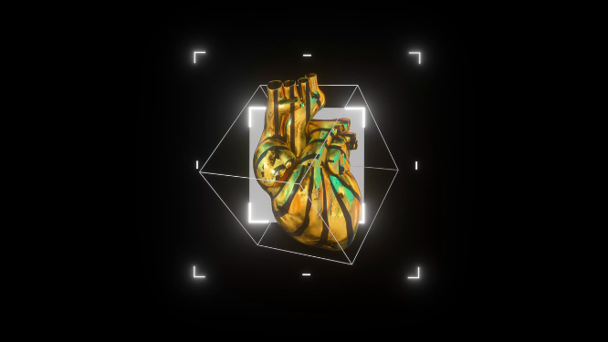 金色心脏闪烁