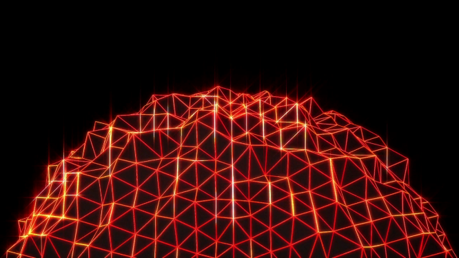红黑炫酷线条波动特效动画VJ大屏素材