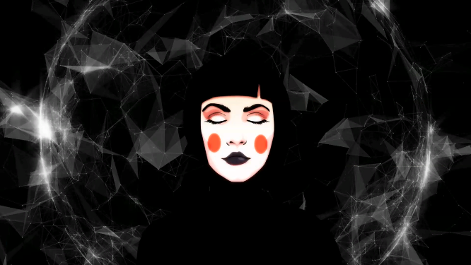 女性人脸背景变化VJ大屏素材