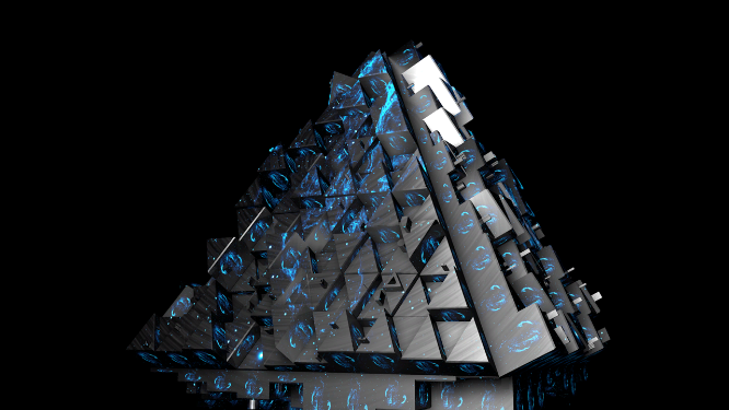 元宇宙金属金字塔科幻VJ大屏素材