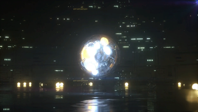 元宇宙金属球旋转VJ大屏素材