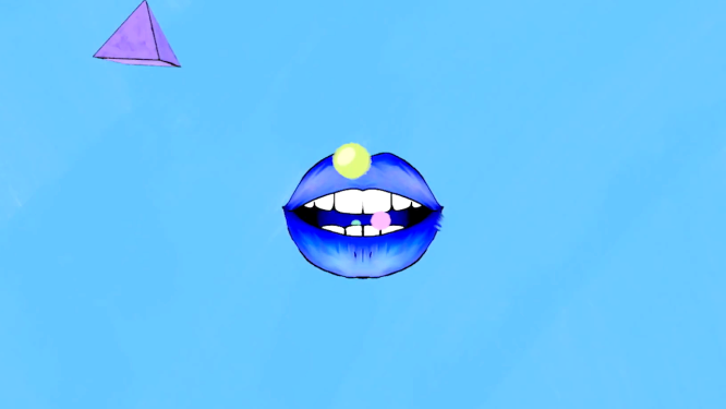 创意数字动画嘴唇特写VJ大屏素材