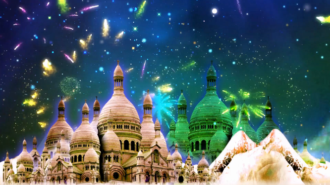 节庆星空烟火焰火游乐园欢庆