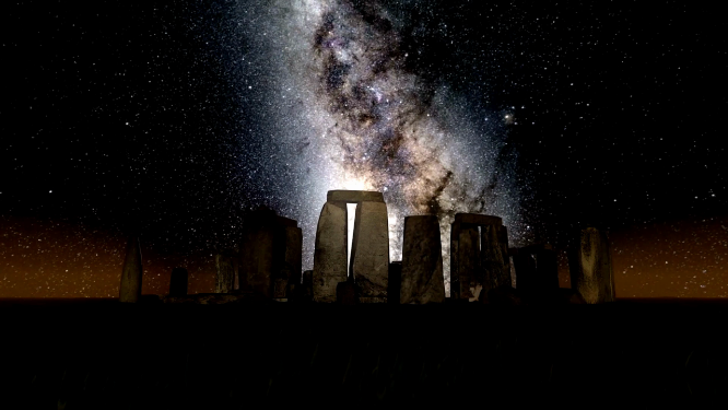 唯美夜晚星空极光vj大屏素材