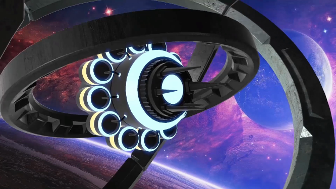 太空科技光轮运作vj大屏素材