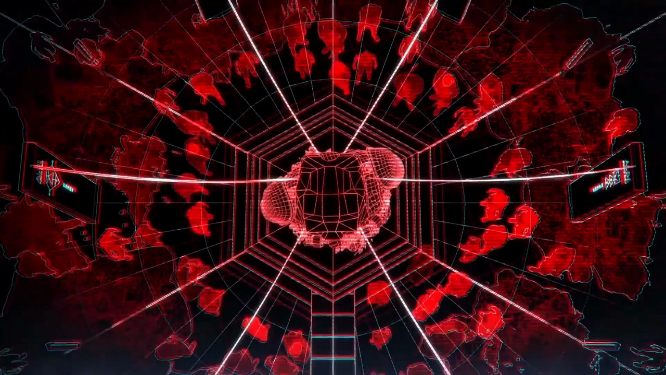 赛博朋克感线条变幻vj大屏素材
